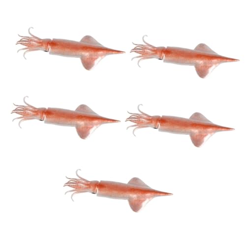 TOYANDONA 5st Meeresfrüchte- -Modell Spielzeuge Statue Gefälschte Tintenfischdekoration Tintenfischfiguren Dekoration Spielzeug- Tier PVC Lebensmittel Rosa von TOYANDONA