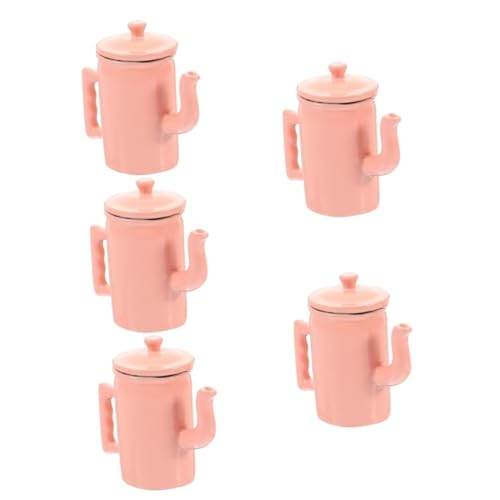 TOYANDONA 5St puppenhaus wasserkocher Miniatur Wasserkrüge für Puppenhäuser puppenstubenmöbel Dollhouse Furniture Wasserkessel Kaffeetasse Puppenhaus Wassertopf Mini-Kaffeekanne-Requisite von TOYANDONA