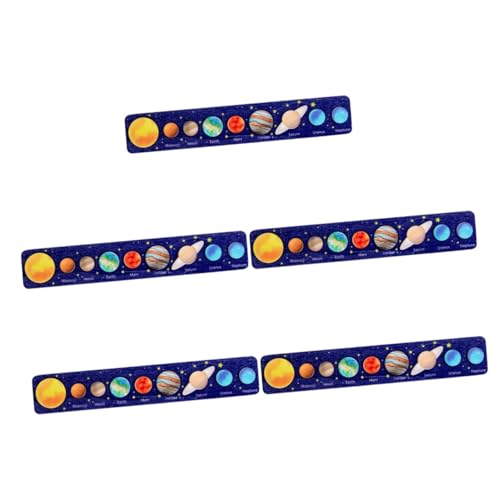 TOYANDONA 5st Sonnensystem-Puzzle Spielzeug Für Kinder Im Sonnensystem Kinderspielzeugpuzzles Kinder Rätsel Puzzles Aus Holz Universum-Puzzle-Spielzeug Berühmtheit Kosmischer Planet Hölzern von TOYANDONA