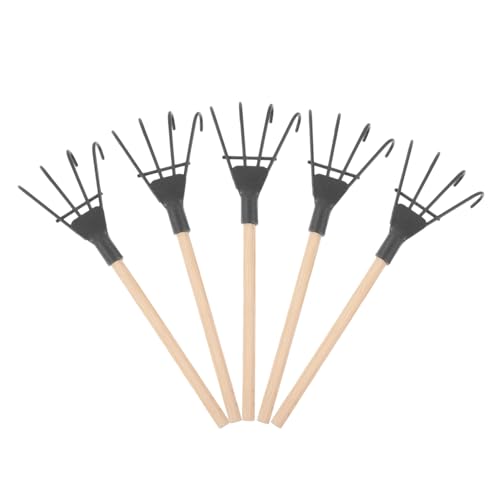 TOYANDONA 5st Weihrauch Asche Rechen Mini-landschaftszubehör Rechen-pflanzwerkzeuge Handwerkliche Verzierungen Rechen Wanddekoration Miniatur-Outdoor-Tools Miniatur Rechen Mini-rechen Bambus von TOYANDONA