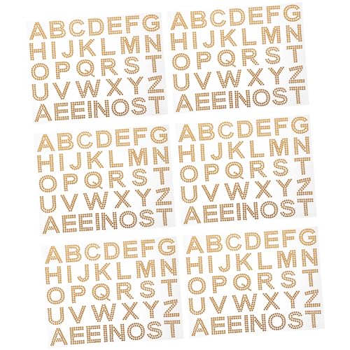 TOYANDONA 6 Blätter Acryl-Buchstaben-strassaufkleber Zarte Aufkleber Kleidungsdekor Bling Dekorative Aufkleber Dekorative Abziehbilder Strass-Aufkleber Dekorativ Zum Basteln Golden TOYANDONA 6 Blätter Acryl-Buchstaben-strassaufkleber Zarte Aufkleber Kleidungsdekor Bling Dekorative Aufkleber Dekorative Abziehbilder Strass-Aufkleber Dekorativ Zum Basteln Golden von TOYANDONA