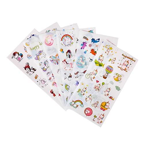 TOYANDONA 6 Blätter Dekorative Aufkleber Mit Einhorn Papieraufkleber Scrapbook-Aufkleber Planer-Aufkleber Album-Aufkleber Einhorn-themenaufkleber Aufkleber Aus Washi-Papier PVC von TOYANDONA