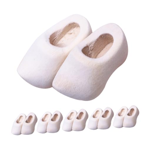 TOYANDONA 6 Paare Mini Holzschuhe für Bastelprojekte Unfertige Miniatur Holzclogs aus Holz DIY Puppenzubehör für Puppenhaus Dekoration und Micro Landschaft von TOYANDONA