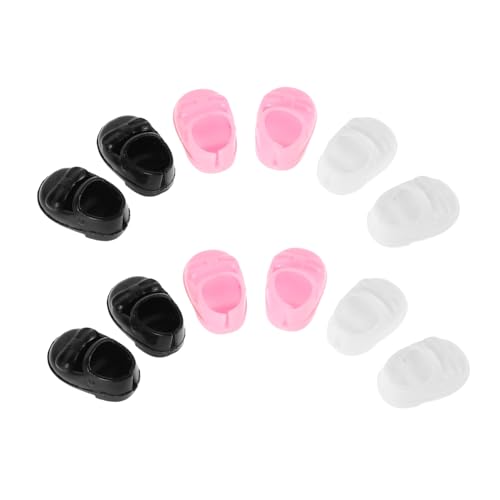 TOYANDONA 6 Paare Mini Puppenschuhe Flach Puppenhaus Zubehör Kostüm Accessoires für Kreatives und Mix Match Designs von TOYANDONA