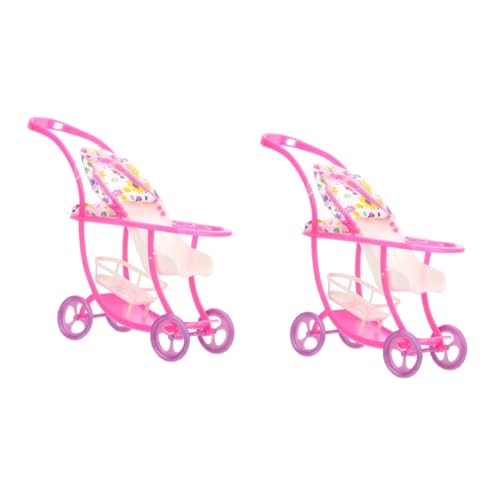 TOYANDONA 6 STK Kinderwagen Ornament Make-up-eierhalter Puppenhausdekoration Antiker Puppenwagen Gabys Dollhouae Puppenwagen Spielen Puppenwagen Modell Miniatur Zubehör Rosa Plastik Baby von TOYANDONA