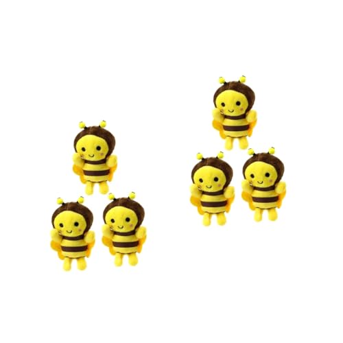 TOYANDONA 6 STK Kleiner bienenanhänger Plüschfigurenspielzeug die Biene Flauschiger Schlüsselanhänger-Ornament ausgestopfte Biene schmücken behaart Dekorationen Taschen Baby von TOYANDONA