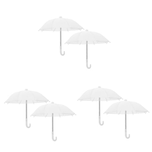 TOYANDONA 6 STK Mini-Regenschirm Möbel Mädchenspielzeug Mini-hauszubehör Mini-Modelle Micro-Szene Regenschirm Rollenspielzubehör Mikroszene Miniatur Vereinigte Staaten Metall Weiß von TOYANDONA