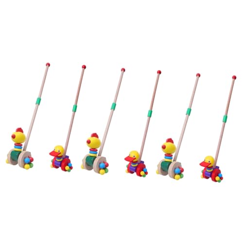 TOYANDONA 6 STK Lauflernwagen für Babys Animal-Design Spielzeug für Kleinkinder pram Spielzeuge Lauflernhilfe Trolley-Spielzeug für Kinder Schiebespielzeug Puzzle Tui Tui Le Hölzern von TOYANDONA
