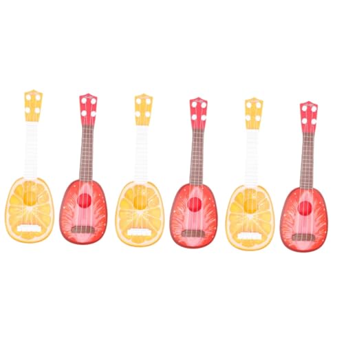 TOYANDONA 6 STK Ukulele Gitarrenspielzeug für Kinder kleine Kinderfruchtgitarre Kinderspielzeug Spielzeuge Baby Musikinstrument Spielzeug Gitarreninstrumente aus Kunststoff Junge Modell rot von TOYANDONA
