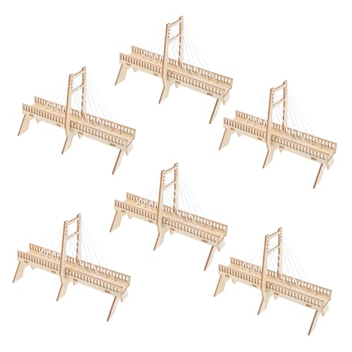 TOYANDONA 6 Sätze DIY Holzbrücke Bausatz für Handmade Kabelbrücken Modell aus Holz Stem Wissenschaftsprojekt für Grundschüler Mechanik Physik Experiment Familien von TOYANDONA