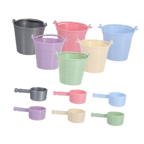 TOYANDONA 6 Sätze Miniatur -eimerspielzeug Miniatur-Eimer Sandeimer Puppenhaus-Eimer Mini-strandeimer Strandutensilien Für Spielzeugeimer Kinderstrandspielzeug Gartenspielzeug Plastik von TOYANDONA