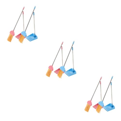 TOYANDONA 6 Sätze Minifiguren Requisiten Spielhauszubehör Simulierte Kehrschaufel Zubehör Für Spielhäuser Mini Zimmerbesen Mini-hausverzierung Mini-kehrschaufel- Besen Plastik von TOYANDONA