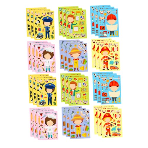 TOYANDONA 6 Sätze Teiliges Berufspuzzle mit Aufklebern Interaktives DIY Dress Up Stickerbuch für Farbenfrohe Bildungsaktivität Kreativität und Familienzusammenhalt bei Schul und von TOYANDONA