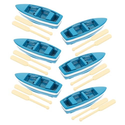 TOYANDONA 6 Sets Mikro Landschaftsboot Nautische Dekoration Zum Basteln Von Fischspielzeug Ferngesteuertes Boot Kleine Bootsfigur Heizung Ruderboot Yacht Paddel U Boot Segel von TOYANDONA