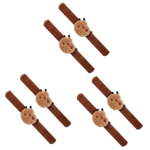 TOYANDONA 6 Stk Capybara-Armband armbänder für kinder party geschenke für kinder Plüschfigur Spielzeug Mädchenspielzeug Schlagarmbänder Masse Gastgeschenke Karikatur Knopf Kappy Tier Schmuck von TOYANDONA
