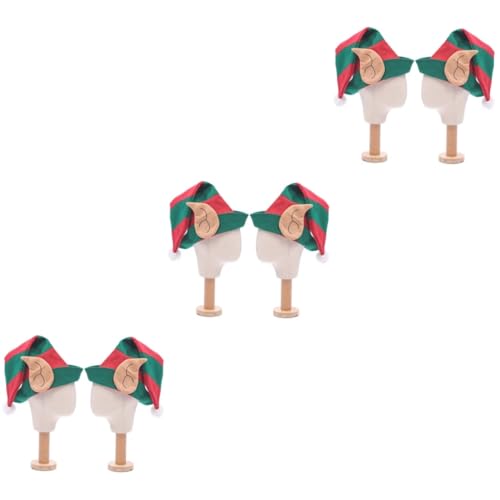 TOYANDONA 6 Stk Clownhut weihnachts party weihnachten party Elfenmützen Erwachsene Elfenmütze für Kleinkinder kleidung weihnachtsfeier hut Elfenmütze zu Weihnachten mit Ohren Clown-Hut von TOYANDONA