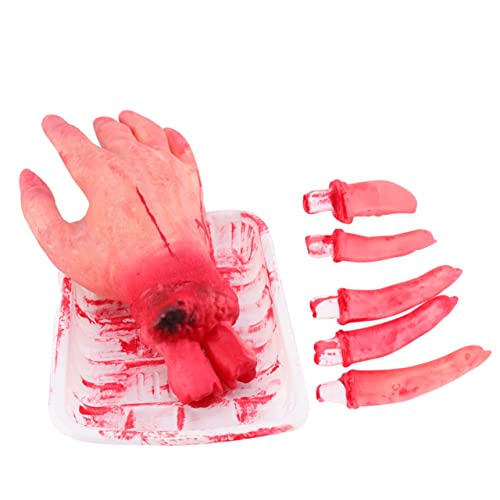 TOYANDONA 6 Stück 1 Satz Halloween-Palmenstütze Ding Halloween -Dekoration Halloween Dekoration Halloween-Dekoration schreckliche abgetrennte Fingerstütze Simulation abgetrennter Finger rot von TOYANDONA
