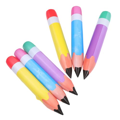 TOYANDONA 6 Stück Aufblasbare Bleistift Luftballons aus Robustem PVC Vielseitige Party und Klassenzimmerdekoration Wiederverwendbar für Schulanfang Abschlussfeier und Geburtstagsfeier von TOYANDONA