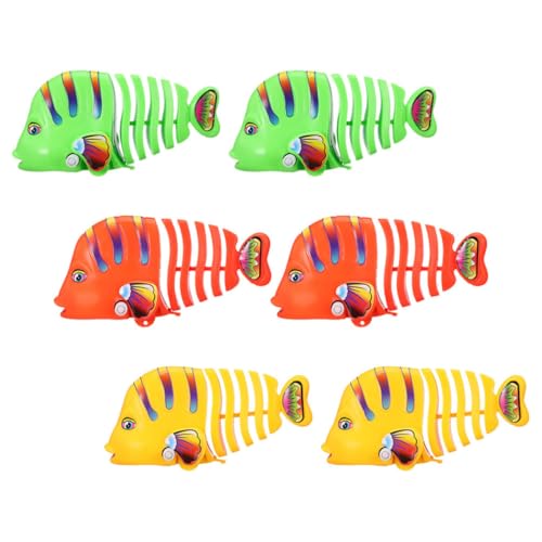 TOYANDONA 6 Stück Aufziehbare Schwimmfische Badespielzeug Bunte Kunststoff Wind up Figuren Fördern Feinmotorik Hand Auge koordination Badewanne von TOYANDONA