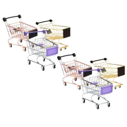 TOYANDONA 6 Stück Beauty Egg Aufbewahrungsornamente Trolley Spiel Einkaufswagen Supermarkt Lebensmittel Spielzeugwagen Für Mini Einkaufswagen Miniatur Einkaufswagen Spielzeugladen Zubehör von TOYANDONA