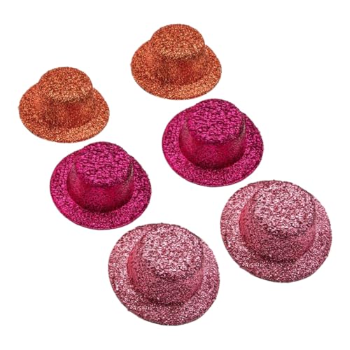 TOYANDONA 6 Stück Bunte Mini Glitzer Hüte zum Basteln Multifunktionale Kleine Partyhüte für Puppen und Haustiere DIY Handwerksmaterial Farbenfrohe Mini Hut Dekoration Zufällige Farbe von TOYANDONA