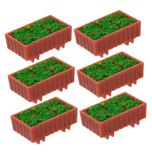 TOYANDONA 6 Stück Dollhouse Gartenpflanzbeet Mini Fensterbox für Mikro Landschaftsdekoration Kunstblumen für DIY Hellbraun Maßstab TOYANDONA 6 Stück Dollhouse Gartenpflanzbeet Mini Fensterbox für Mikro Landschaftsdekoration Kunstblumen für DIY Hellbraun Maßstab von TOYANDONA