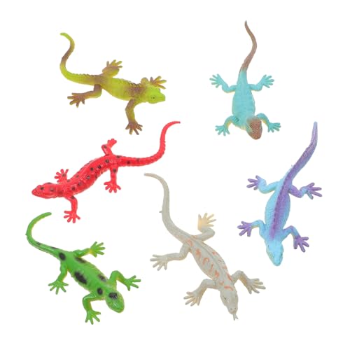 TOYANDONA 6 Stück Drachen Gefälschte Eidechsen Realistische Eidechsen Künstliche Eidechsenverzierung Eidechsenfiguren Reptilienfigur Eidechsenerkennungsmodell Plastik von TOYANDONA
