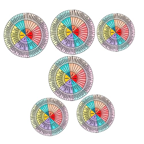 TOYANDONA 6 Stück Emotion Wheel Aufkleber Laptop Computer Autoaufkleber Autoaufkleber Nagelaufkleber Scrapbook Laptopständer Laptopaufkleber Handyhüllen Emotion Chart Aufkleber Handyhüllen von TOYANDONA
