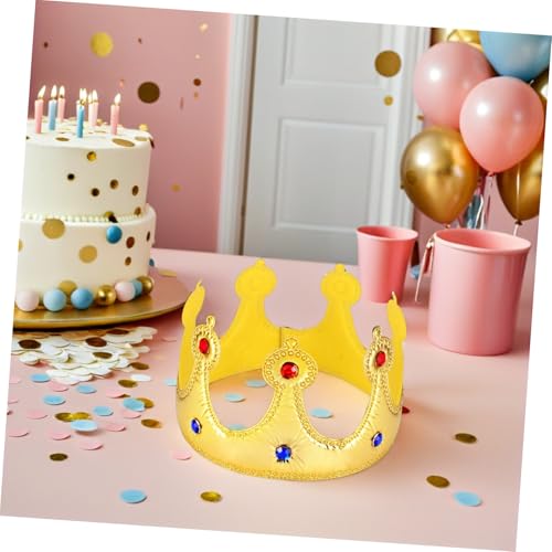 TOYANDONA 6 Stück Geburtstagshut Geburtstagsmütze Geburtstagsmütze für Jungs Party Krone weiche Krone Kindergeburtstagsmütze für Jungen Kinderkronen Stoff Golden von TOYANDONA