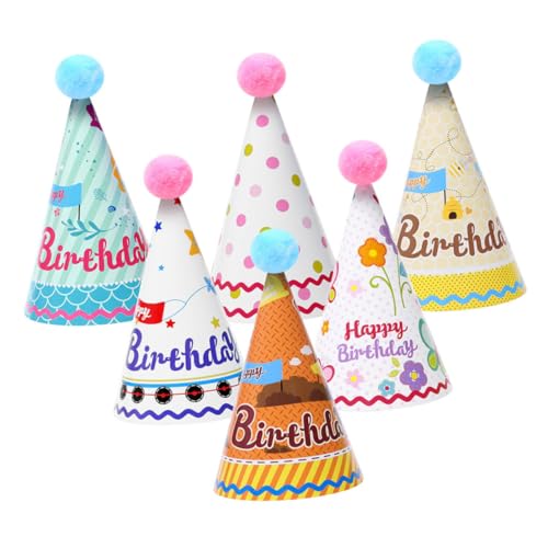TOYANDONA 6 Stücke Chic Geburtstag Papier Hüte Jungen Und Mädchen Party Liefert Zufällig Stil von TOYANDONA