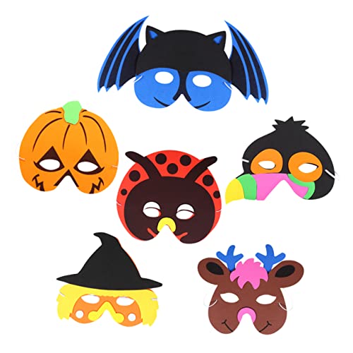 TOYANDONA 6 Stück Halloween Kindermasken Halloween Masken Halloween Masken Dekoration Maskenornament Halloween Halbmaske Halloween Zubehör Halloween Gruselmaske Maskenballmaske von TOYANDONA