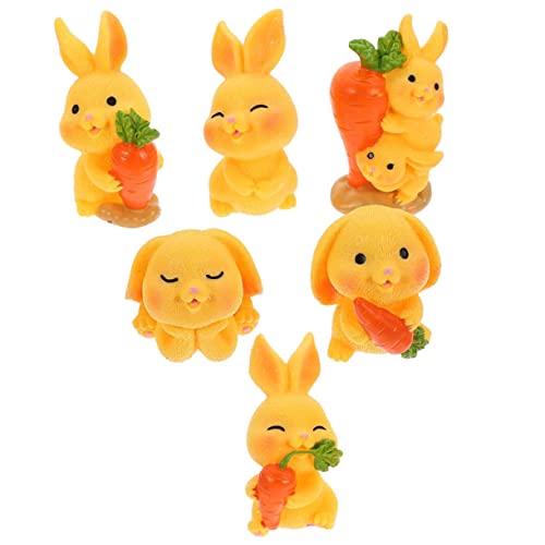 TOYANDONA 6 Stück Karottenschmuck Kaninchen Miniatur Mini - Dekorationen Spielzeuge mini Kuscheltier Mini Dekorative Figuren Kleine Gartenhasendekoration Harz TOYANDONA 6 Stück Karottenschmuck Kaninchen Miniatur Mini - Dekorationen Spielzeuge mini Kuscheltier Mini Dekorative Figuren Kleine Gartenhasendekoration Harz von TOYANDONA