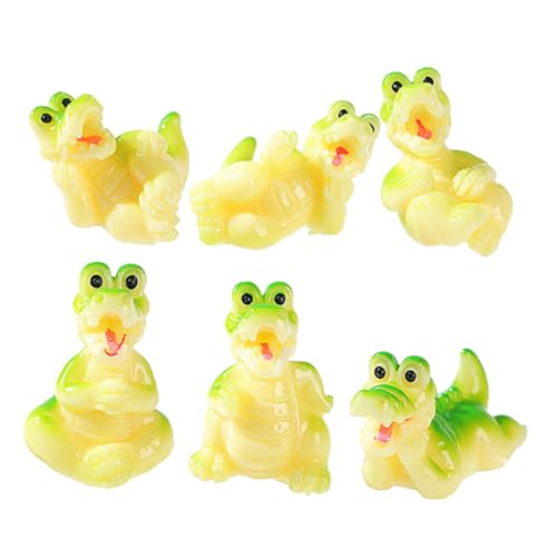 TOYANDONA 6 Stück Kleine Krokodil-Gadgets Mini-tierfiguren Alligator-Figur Mini-Alligator Kleine Alligatorfigur -alligatoren Für Harz Green von TOYANDONA