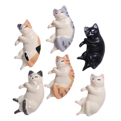 TOYANDONA 6 Stück Kunstharz Katzen Ornamente Tiere Die Tier Katzenfigur Katzen Modellierdekor Tierminiaturen Mini Katze Mini Figur Katzendekor Für Den Schreibtisch Winzige Figuren von TOYANDONA