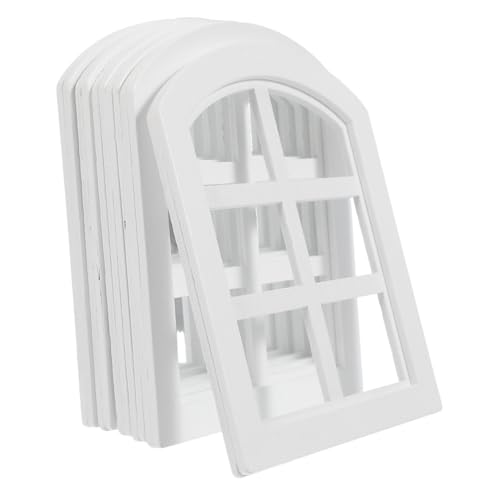 TOYANDONA 6 Stück Maßstab Dekorative Kleine Fensterrahmen für DIY Puppenhausmöbel Natürliche Holzoptik Einsetzbar für Realistische Szenen von TOYANDONA