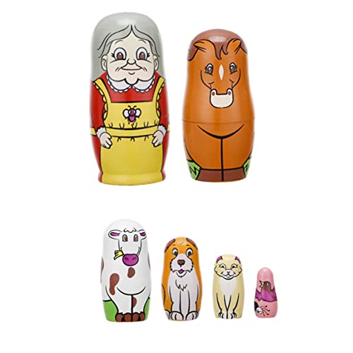 TOYANDONA 6 Stück Matroschka Nesting Dolls Stapelspielzeug Stapelpuppen Woodsy Dekoration Cartoon Puppe Russische Stapelpuppe Holz Kunsthandwerk Nesting Toy Wooden TOYANDONA 6 Stück Matroschka Nesting Dolls Stapelspielzeug Stapelpuppen Woodsy Dekoration Cartoon Puppe Russische Stapelpuppe Holz Kunsthandwerk Nesting Toy Wooden von TOYANDONA
