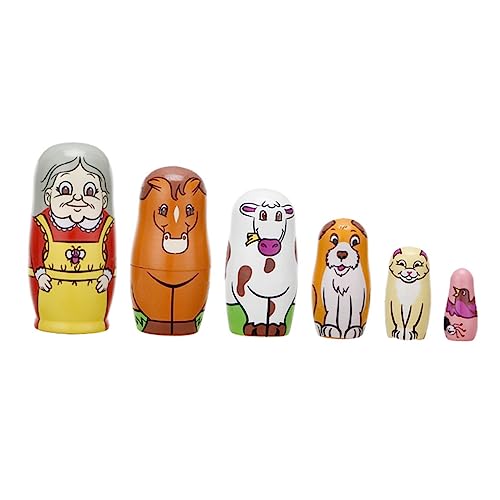 TOYANDONA 6 Stück Matroschka khimar Hijab Russian doll dekoring Vintage Puppen spielsachen für Stapelspielzeug Nistpuppen für Puppen stapeln hölzerne Matrjoschka Holzhandwerk von TOYANDONA
