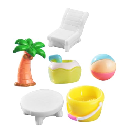 TOYANDONA 6stücke Teiliges Miniatur-Strand-deko Mikrolandschaft Mit Resinf Figuren Liegestuhl Wasser Kokosnussbaum Tisch Eimer Für Küsten- -Dekoration Zu Hause TOYANDONA 6stücke Teiliges Miniatur-Strand-deko Mikrolandschaft Mit Resinf Figuren Liegestuhl Wasser Kokosnussbaum Tisch Eimer Für Küsten- -Dekoration Zu Hause von TOYANDONA