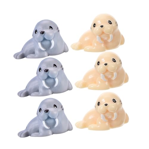 TOYANDONA 6stücke Mini Walross Figuren Ocean Decor Figuren Für Mikrolandschaften Strand Und Hausdekoration Für Kleine Räume Und Kreative Arrangements von TOYANDONA