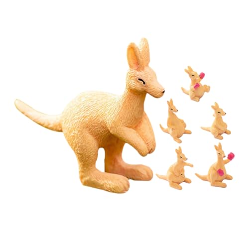 TOYANDONA 6 Stück Mikrolandschafts-känguru-Statue Minifiguren Koala-Bleistift-Hugger Miniaturfiguren Mini-tierfiguren Känguru-Ornament Känguru-Spiel Feengarten Zubehör Minigarten Harz Yellow von TOYANDONA