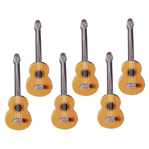 TOYANDONA 6 Stück Mini Gitarren für Puppenhaus Zubehör Fotografie Requisiten für Musikliebhaber und Sammler TOYANDONA 6 Stück Mini Gitarren für Puppenhaus Zubehör Fotografie Requisiten für Musikliebhaber und Sammler von TOYANDONA