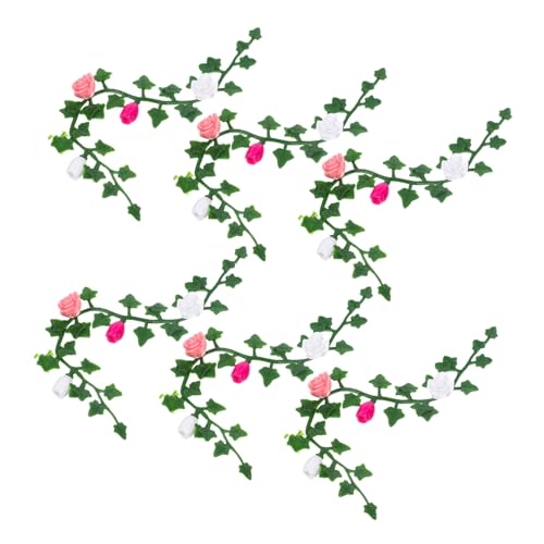 TOYANDONA 6 Stück Mini Künstliche Blume Mini-puppenhaus-dekor Rosenreben Feengartendekor Künstliche Rebendekoration PVC von TOYANDONA