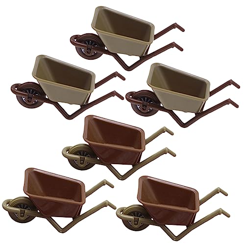 TOYANDONA Miniatur-schubkarren-Set Für Mini-Garten 6-teilig Mini-Spielzeug-schubkarren-Modell Für Landschaftsdekoration Puppenhaus-zubehör von TOYANDONA