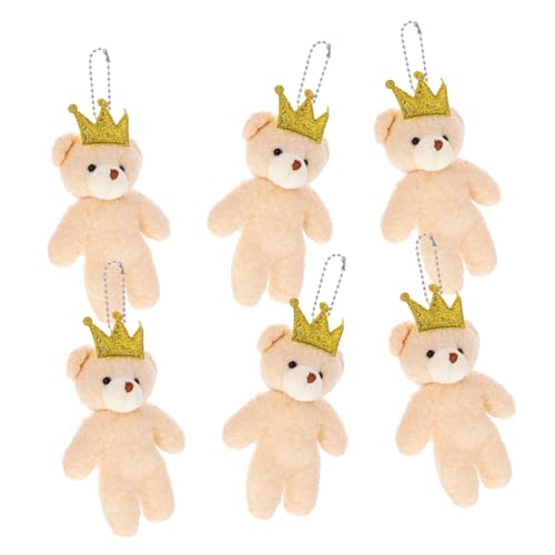 TOYANDONA 6 Stück Mini Plüschbär Schlüsselanhänger Süßes Kuscheltier für Hochzeiten Partys und Taschen Dekoration Fluffy Tierchen Anhänger für Damen von TOYANDONA