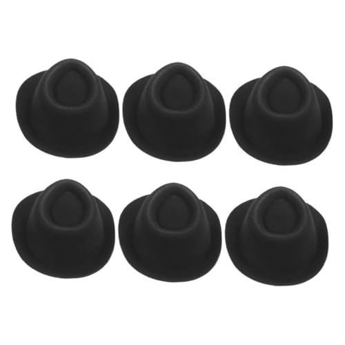 TOYANDONA 6 Stück Mini-jazzhut Kleine Bastelhüte Mini-hut Miniaturhüte Basteln Hutdekorationen Dekorative Miniaturhüte Entzückende Hüte Miniaturhüte Zum Basteln Schwarz Stoff von TOYANDONA