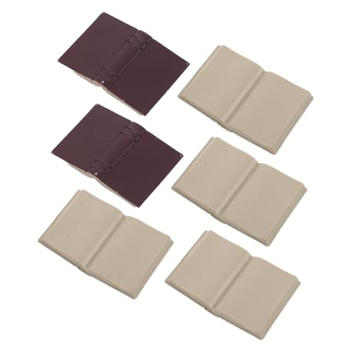 TOYANDONA 6 Stück Mini -taschenbuch Miniatur-buchschmuck Miniatur-buchdekoration Rollenspielzubehör Miniatur-puppenhauszubehör Puppenhaus Leere Bücher Miniatur-bastelbedarf Plastik Brown von TOYANDONA