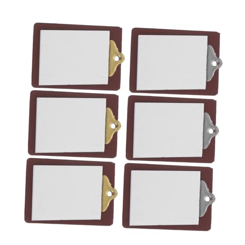 TOYANDONA 6 Stück Miniatur Whiteboard Clipboards für Puppenhaus Dekoration Realistische Schreibtafeln Detailgetreue Miniatur Schreibbretter Leichte Tragbare Zubehörteile für DIY von TOYANDONA
