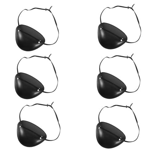 TOYANDONA 6 Stück Piraten Augenklappe Verstellbar Elastisch Leicht Langlebig Cosplay Augenmaske für Halloween Party und Erwachsene Schwarz TOYANDONA 6 Stück Piraten Augenklappe Verstellbar Elastisch Leicht Langlebig Cosplay Augenmaske für Halloween Party und Erwachsene Schwarz von TOYANDONA