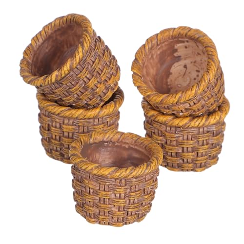 TOYANDONA 6 Stück Puppenhaus Vineyard Accessoires Mini gewebte Körbe für winziges Mini-Pflanzenkorb Kleiner Korb Minitorkorb kleine Körbe zur Aufbewahrung Puppenhaus-Miniatur-Korb Harz TOYANDONA 6 Stück Puppenhaus Vineyard Accessoires Mini gewebte Körbe für winziges Mini-Pflanzenkorb Kleiner Korb Minitorkorb kleine Körbe zur Aufbewahrung Puppenhaus-Miniatur-Korb Harz von TOYANDONA