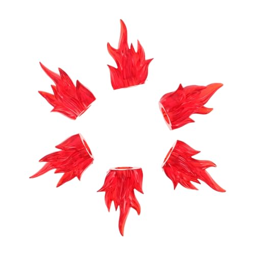 TOYANDONA 6 Stück Puzzle Bausteine Miniaturfeuerrequisiten Brandeffekte Bauen Halloween -Feuerspielzeug Miniaturflammzubehör Actionfeuermodelle Flammenmodelle Bauen Plastik rot von TOYANDONA